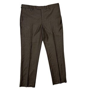 Coppley Dress Pants Super 130s Wool Trousers Brown Canada 38x32
